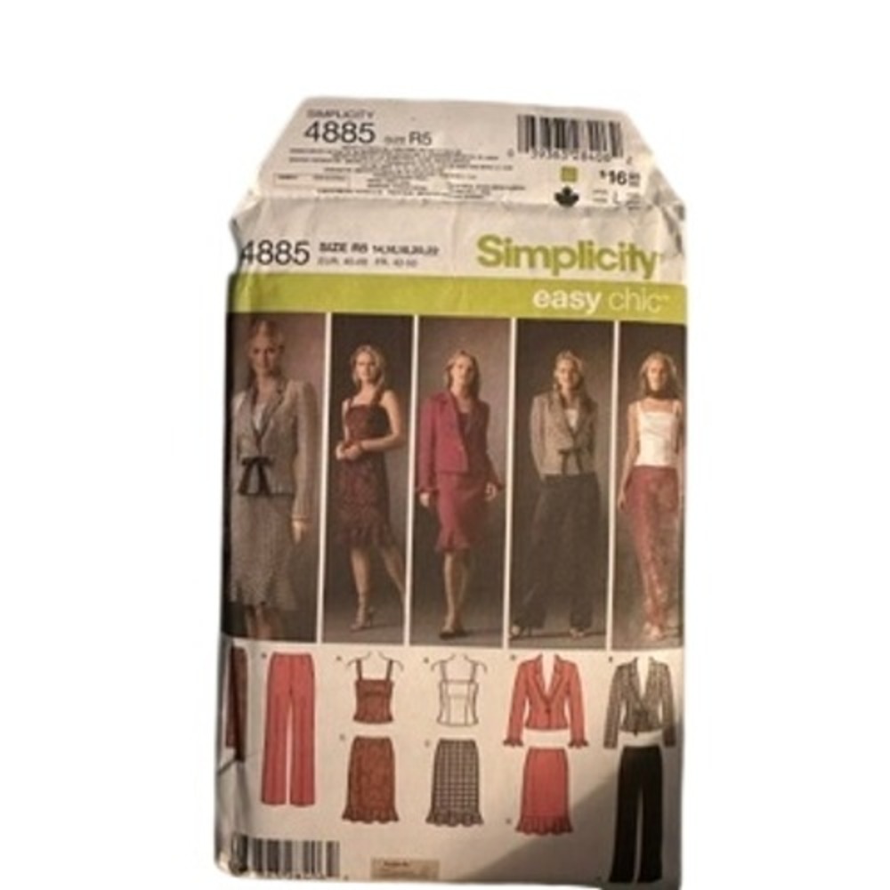 Simplicity 4885 Easy Sewing Pattern Misses Jacket Skirt Pants Top Size 14-22 - Picture 3 of 3